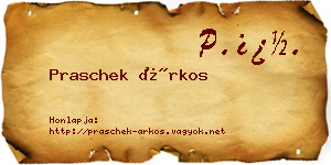 Praschek Árkos névjegykártya